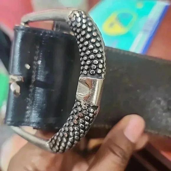 WOMENS Vintage Leather Big buckle belt - Picture 5 of 15